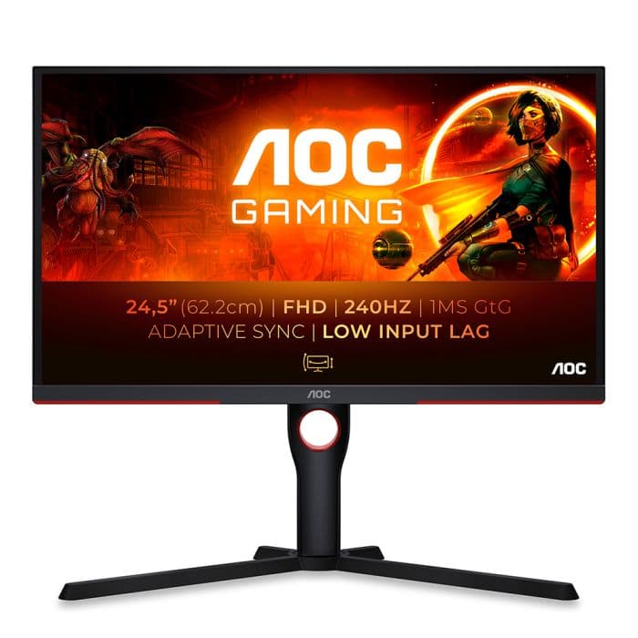 AOC 25G3ZMBK, 24.5", 240Ghz, 0.5ms, Gaming Monitor, Black
