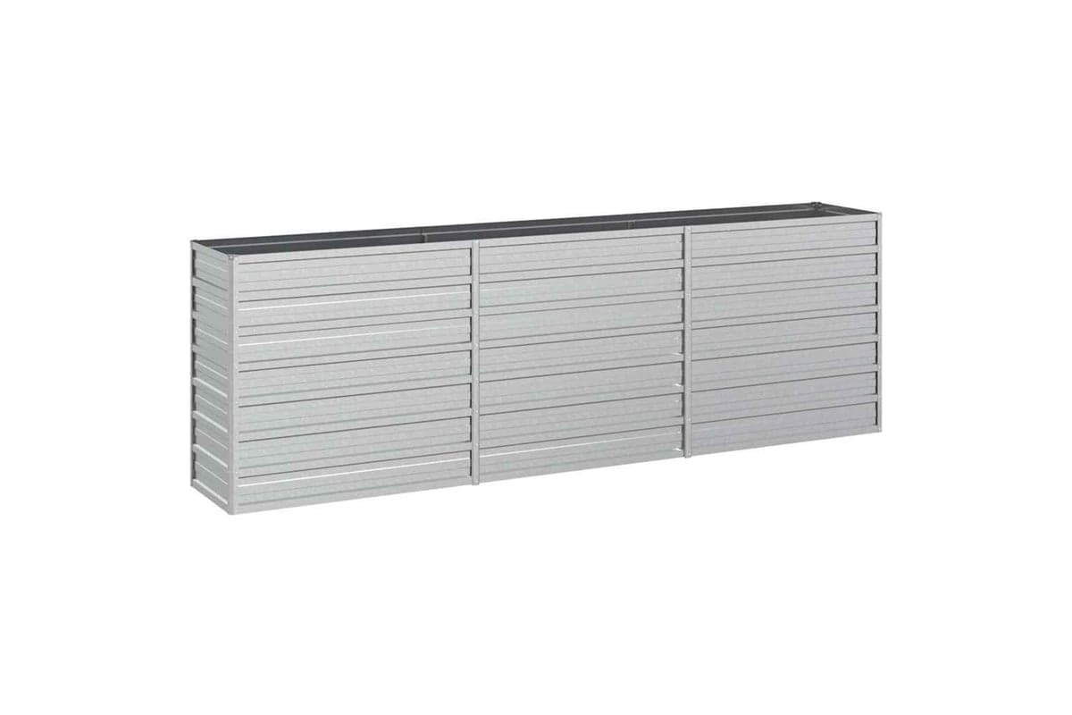 Vidaxl Garden Raised Bed 240x40x77 Cm Galvanized Steel Silver