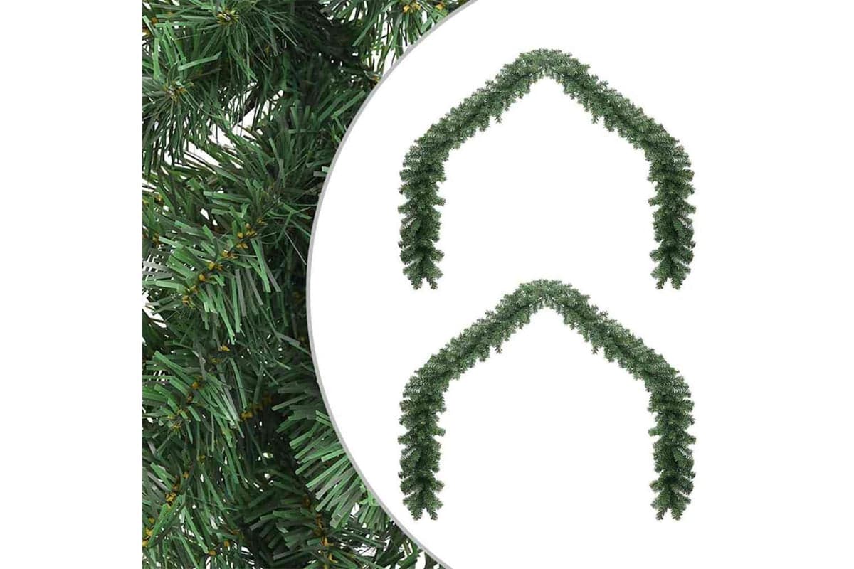 Vidaxl Christmas Garland 2 Pcs Green 20 M Pvc