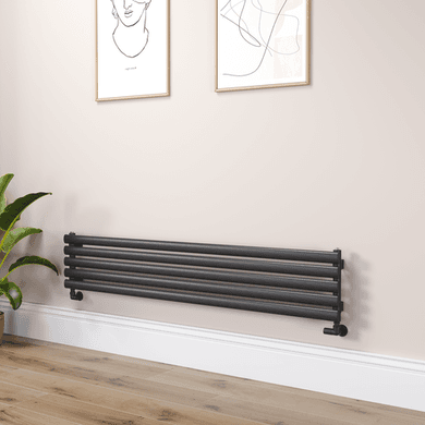 Sorrento Linea Midnight Black Oval Designer Radiator