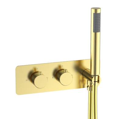 Arissa Brushed Brass 2 Outlet Thermostatic Mixer Shower Set