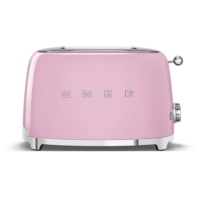 Smeg 50's Retro style 2 Slice Pastel Pink Toaster | TSF01PKUK