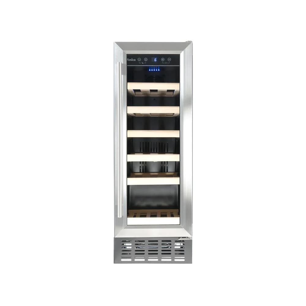 Amica 19 Bottle Freestanding Slimline Wine Cooler - Stainless Steel | AWC300SS