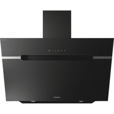 Hotpoint 90cm Angled Chimney Cooker Hood - Black