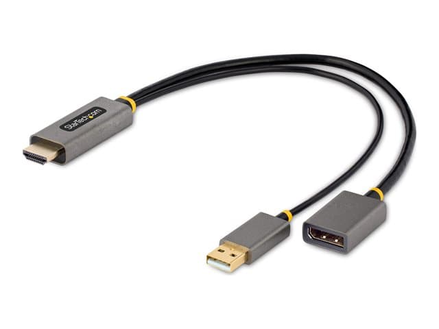 STARTECH.COM - Startech 1ft (30cm) HDMI to DisplayPort Adapter, Active 4K 60Hz HDMI Source to DP Monitor Adapter Cable, USB Bus Powered, HDMI 2.0 to DisplayPort Converter for Laptops/PC - Supports HDR and Ultrawide Displays (128-HDMI-DISPLAYPORT)