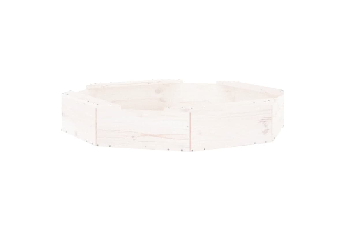 vidaXL 825010 Sandbox With Seats White Octagon Solid Wood Pine