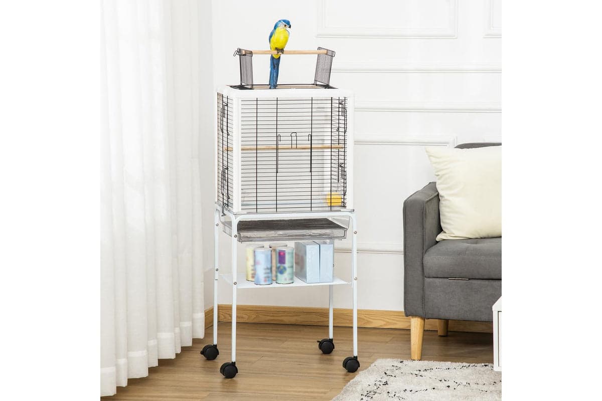 PawHut D10-080WT Bird Cage | White & Black