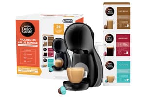 Nescafé Dolce Gusto Piccolo XS Pod Coffee Machine by De'Longhi - Value Bundle | EDG210.BGY | Black