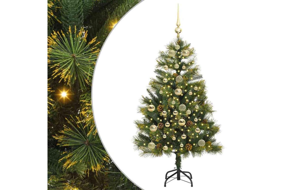 Vidaxl Artificial Hinged Christmas Tree With Cones Green 150 Cm