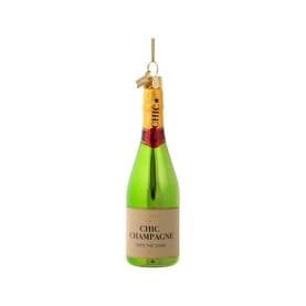 Green Luxury Champagne Bottle Glass Tree Decoration 13cm