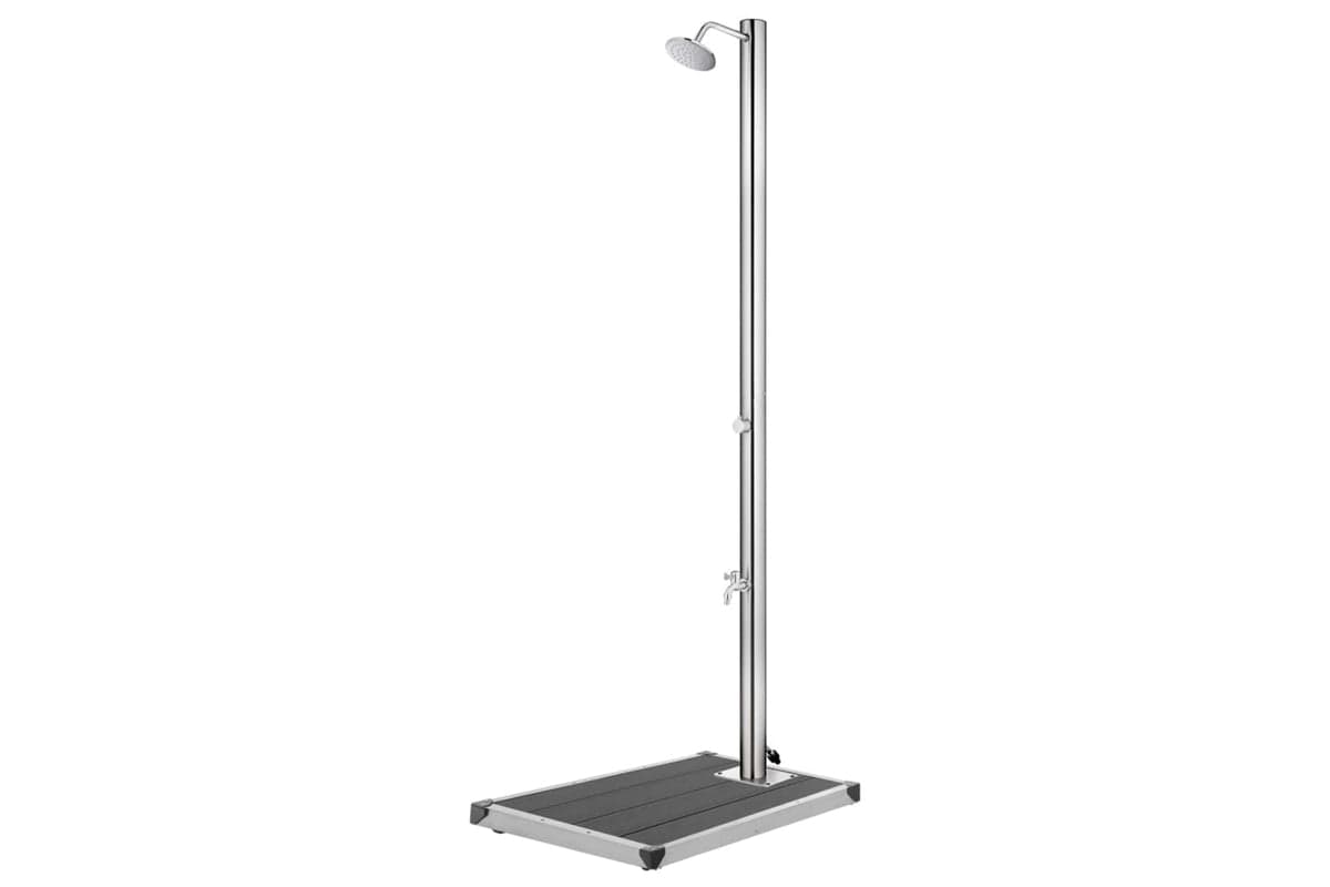 vidaXL 3070783 Garden Shower With Grey Base 220cm Stainless Steel