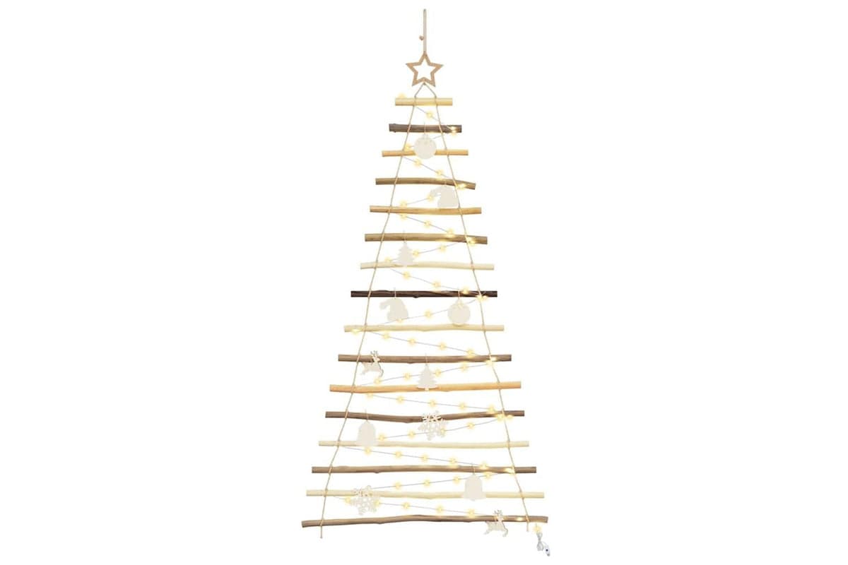 Vidaxl Christmas Tree With 50 Leds Natural 120 Cm Solid Ash Wood
