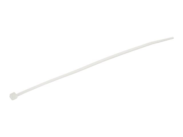 STARTECH.COM - Startech 15cm(6") Cable Ties, 3mm(1/8") wide, 39mm(1-3/8") Bundle Diameter, 18kg(40lb) Tensile Strength, Nylon Self Locking Zip Ties with Curved Tip, 94V-2/UL Listed, 100 Pack, White - Nylon 66 Plastic - TAA (CBMZT6N) - cable tie - TAA Compliant