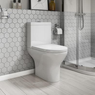 GRADE A1 - Close Coupled Short Projection Toilet with Soft Close Seat - Portland