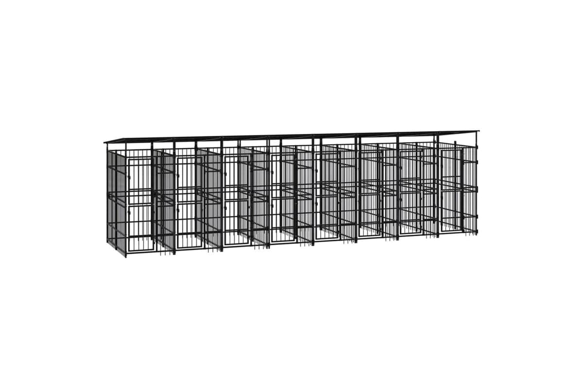 Vidaxl Outdoor Dog Kennel With Roof Steel 1475 M
