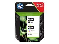 HP - 303 - 2-pack - pigmented black, colour (cyan, magenta, yellow) - original - blister - ink cartridge