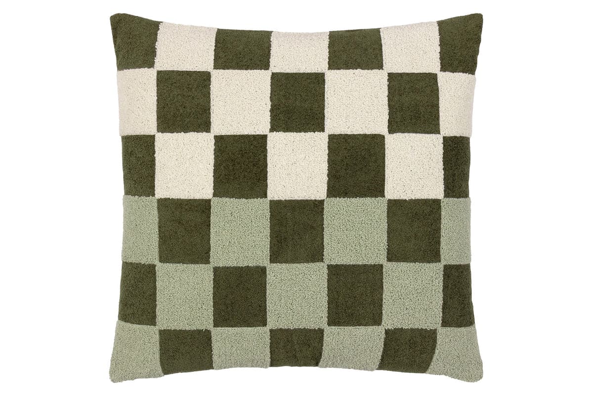 Tilo Checker Cushion | Green | 50 x 50 cm
