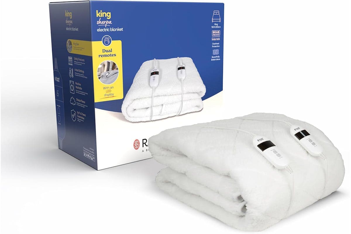Russell Hobbs Sherpa King Electric Blanket | White | RHEDB8002