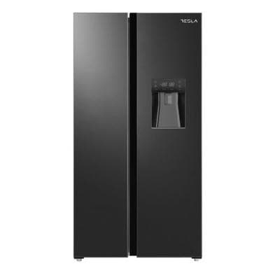 Refurbished Tesla Series 3 American Side by Side Fridge Freezer with Super Freeze Feature - Black