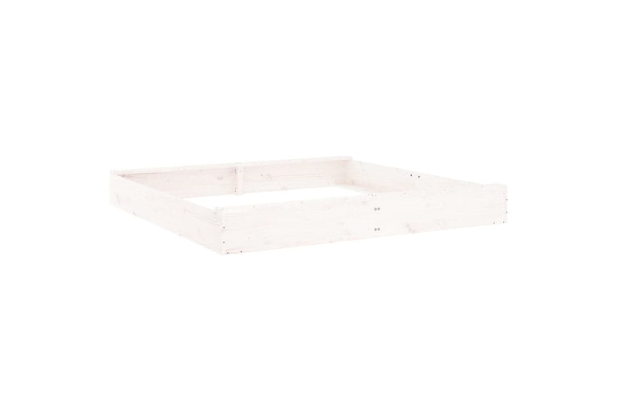 vidaXL 825038 Sandbox With Seats White Square Solid Wood Pine