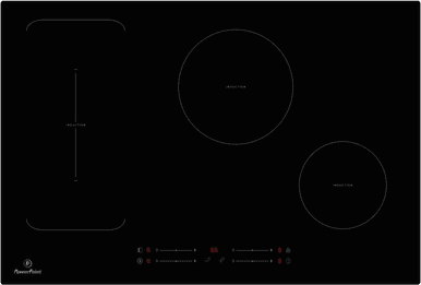 PowerPoint 5 Ring Flex 77CM Ceramic Hob Touch Control Induction | P1577MDINTC