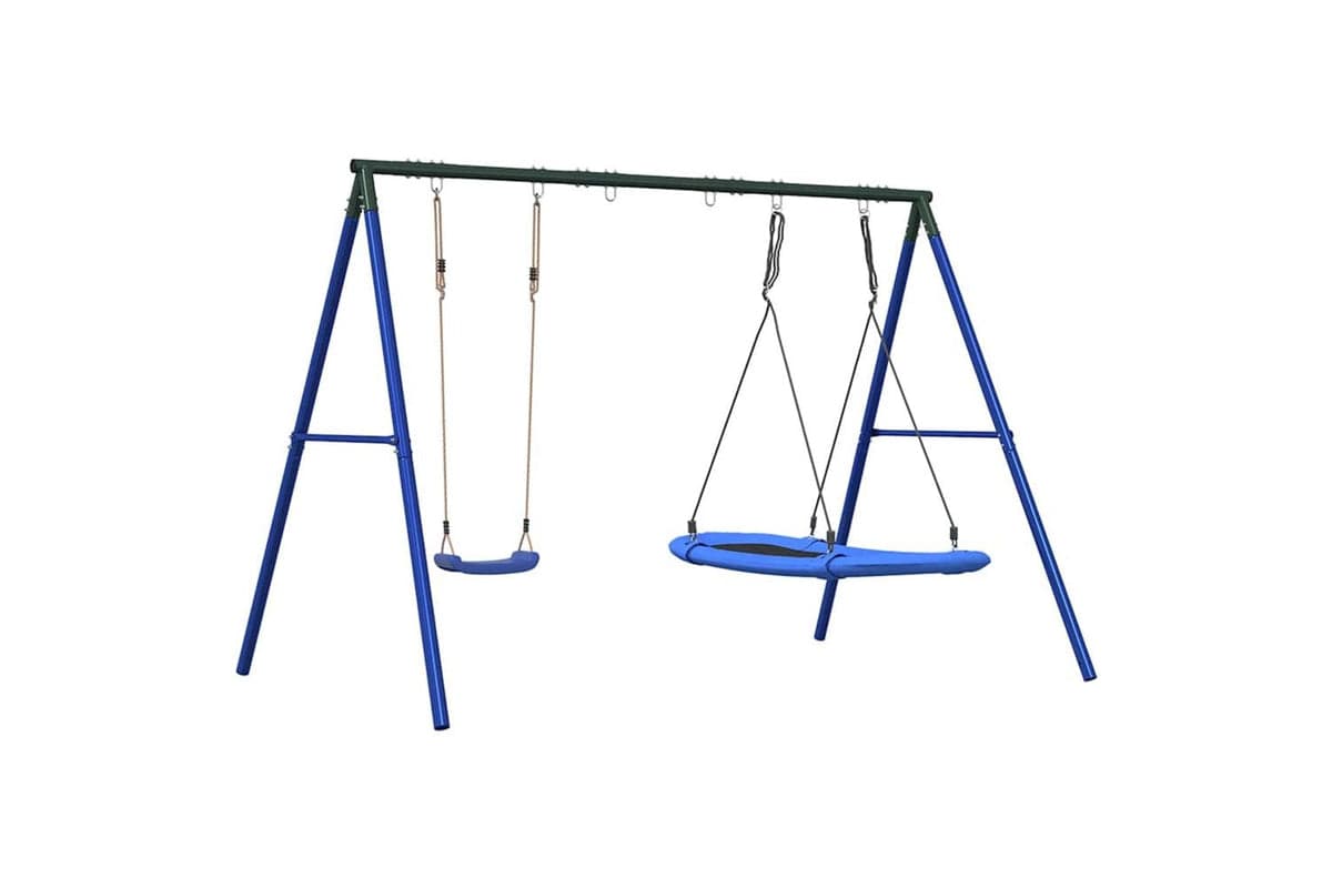 vidaXL 3283597 Outdoor Swing Set With Swing And Nest Swing