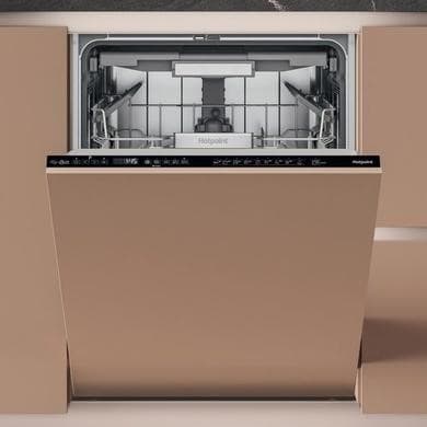 Refurbished Hotpoint Maxi Space Integrated Dishwasher - C-Rated Black control panel