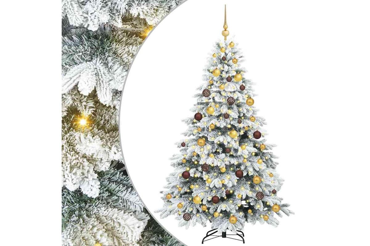 Vidaxl Artificial Christmas Tree With 300 Leds White 180 Cm Pe And Pvc