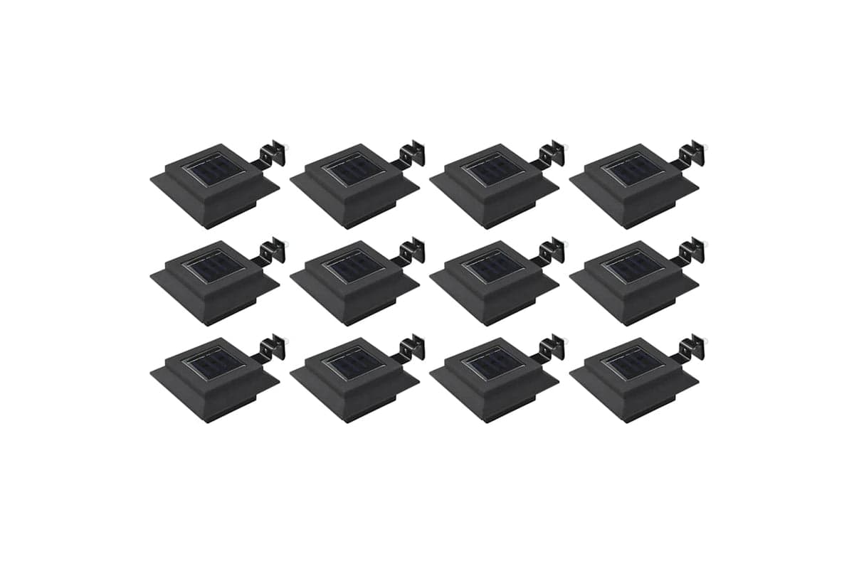 vidaXL 277136 Outdoor Solar Lamps 12 Pcs Led Square 12cm Black