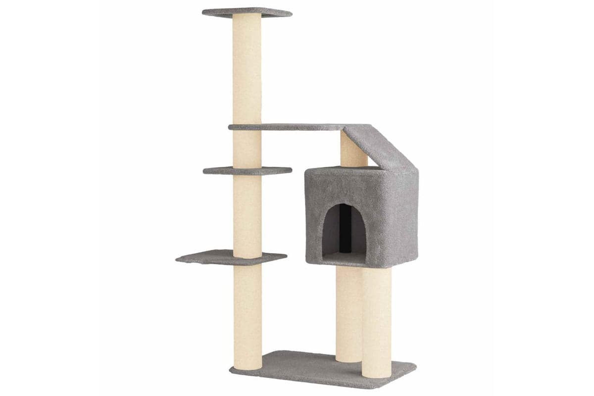Vidaxl Cat Tree With Sisal Scratching Posts Light Grey 183 Cm