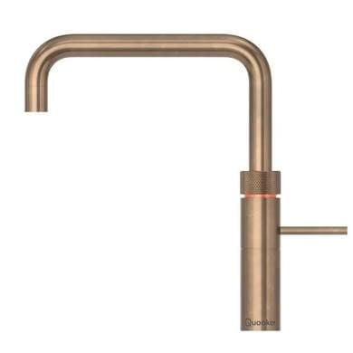 Quooker Fusion Instant Boiling Water Tap Square Patinated Brass + Pro3 3L Boiling Water Tank