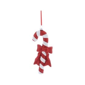 Glitter Striped Candy Cane Tree Decoration 17cm