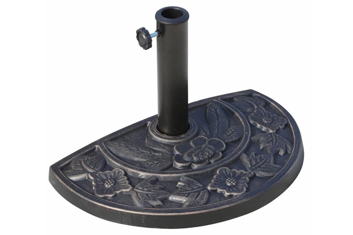 Outsunny Half Round Parasol Base Umbrella Stand | Antique Bronze