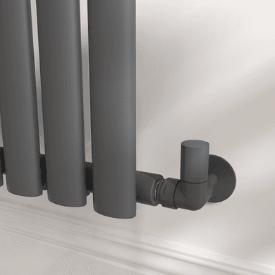 Elego Anthracite Gray Modern Manual Corner Radiator Valves With Lockshield