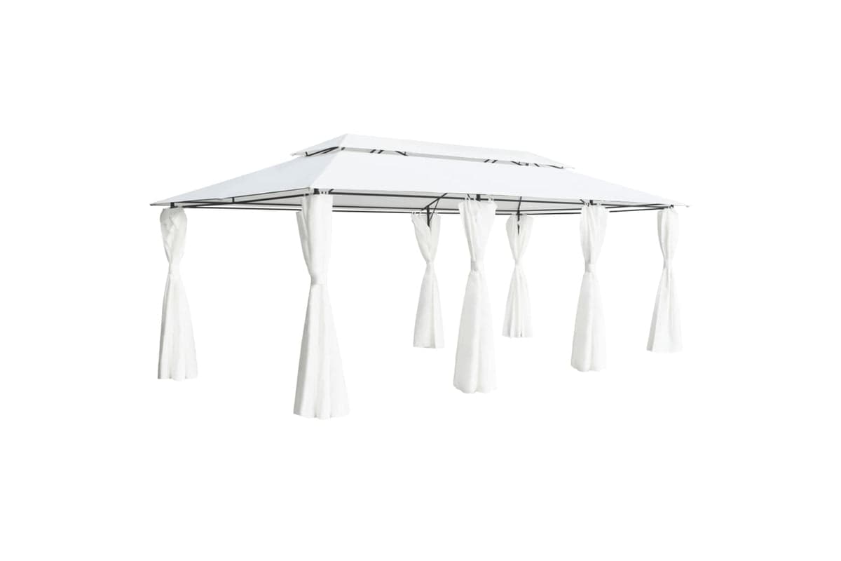 Vidaxl 310073 Gazebo With Curtains 600x298x270 Cm White