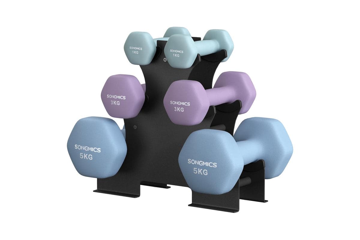 Songmics Dumbbell Set | Free Weights | Cast Iron With Neoprene Coating | 1 Kg, 3 Kg, 5 Kg