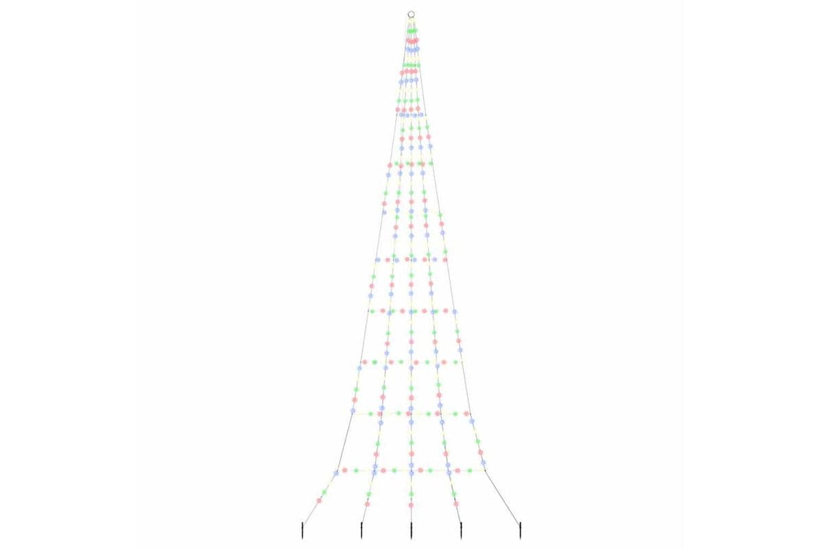 Vidaxl Led Christmas Tree With Ground Spikes Multicolour 500 Cm Metal