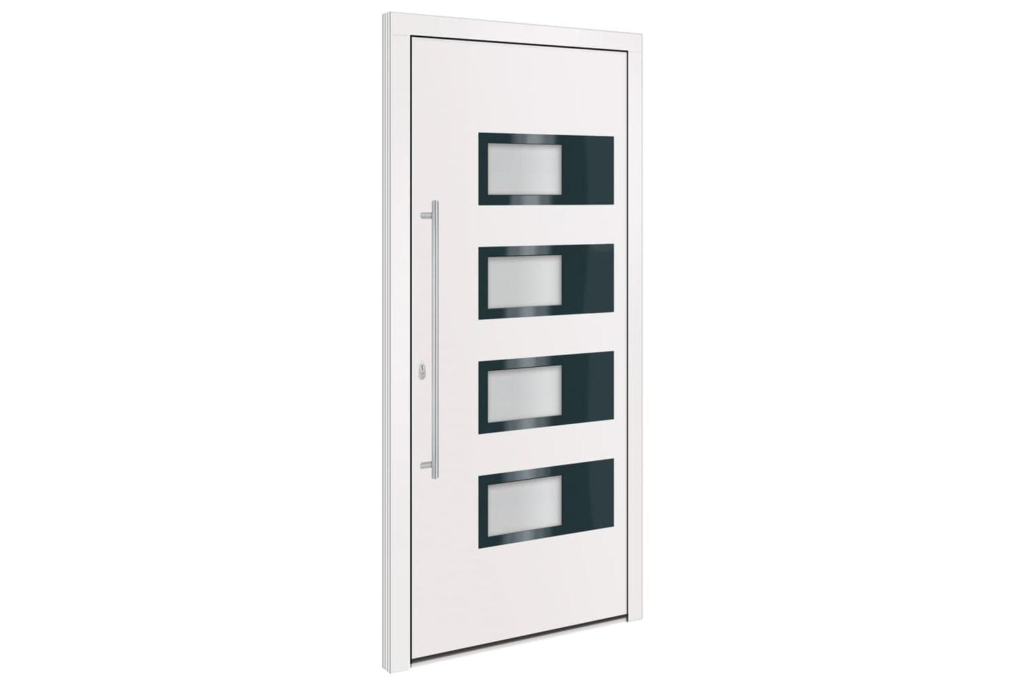 vidaXL 3157066 Front Door White 100x210cm Aluminium And Pvc