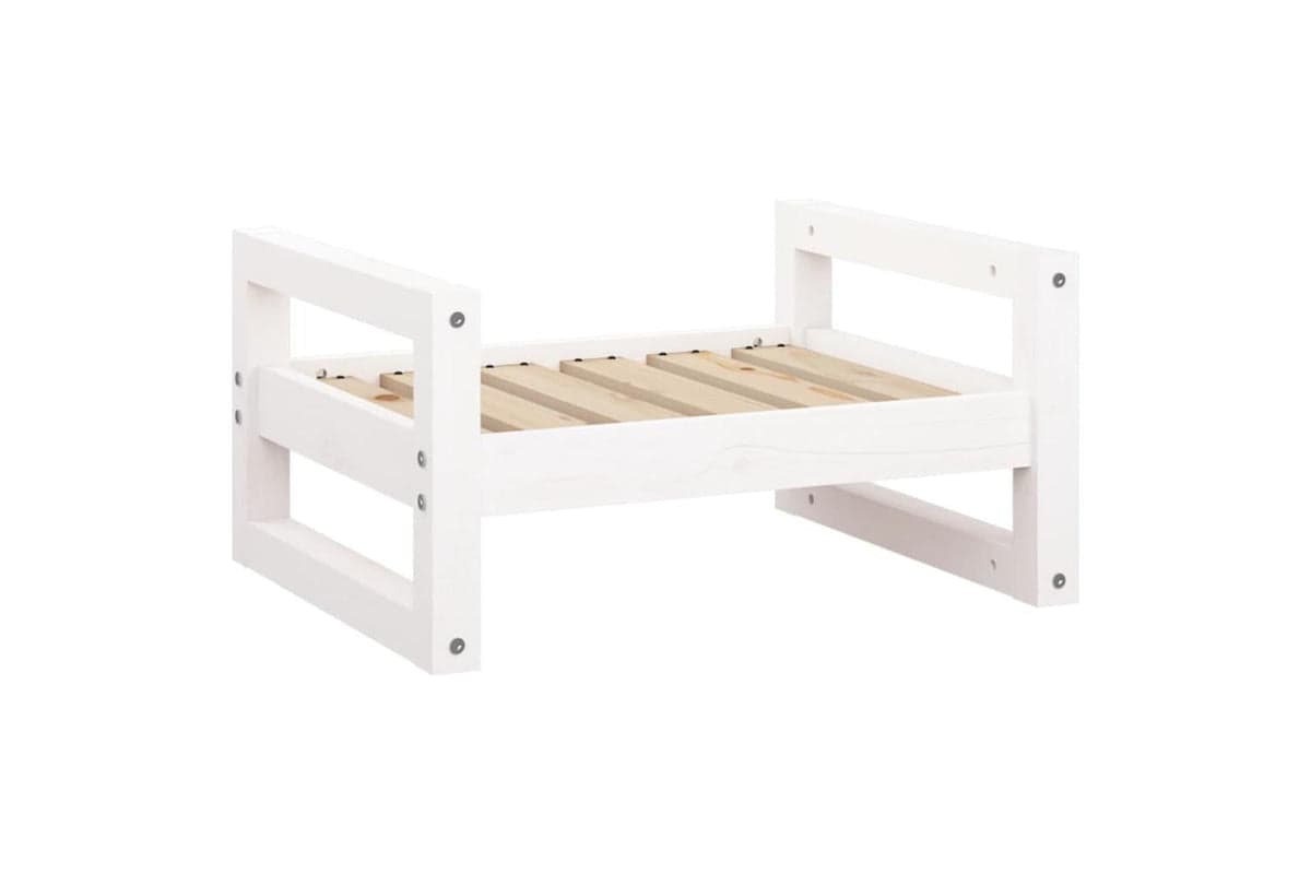 Dog Bed White 555x455x28 Cm Solid Pine Wood