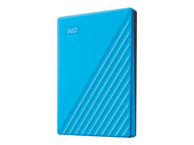 WESTERN DIGITAL - WD My Passport WDBYVG0020BBL - Hard drive - encrypted - 2 TB - external (portable) - USB 3.2 Gen 1 - 256-bit AES - blue