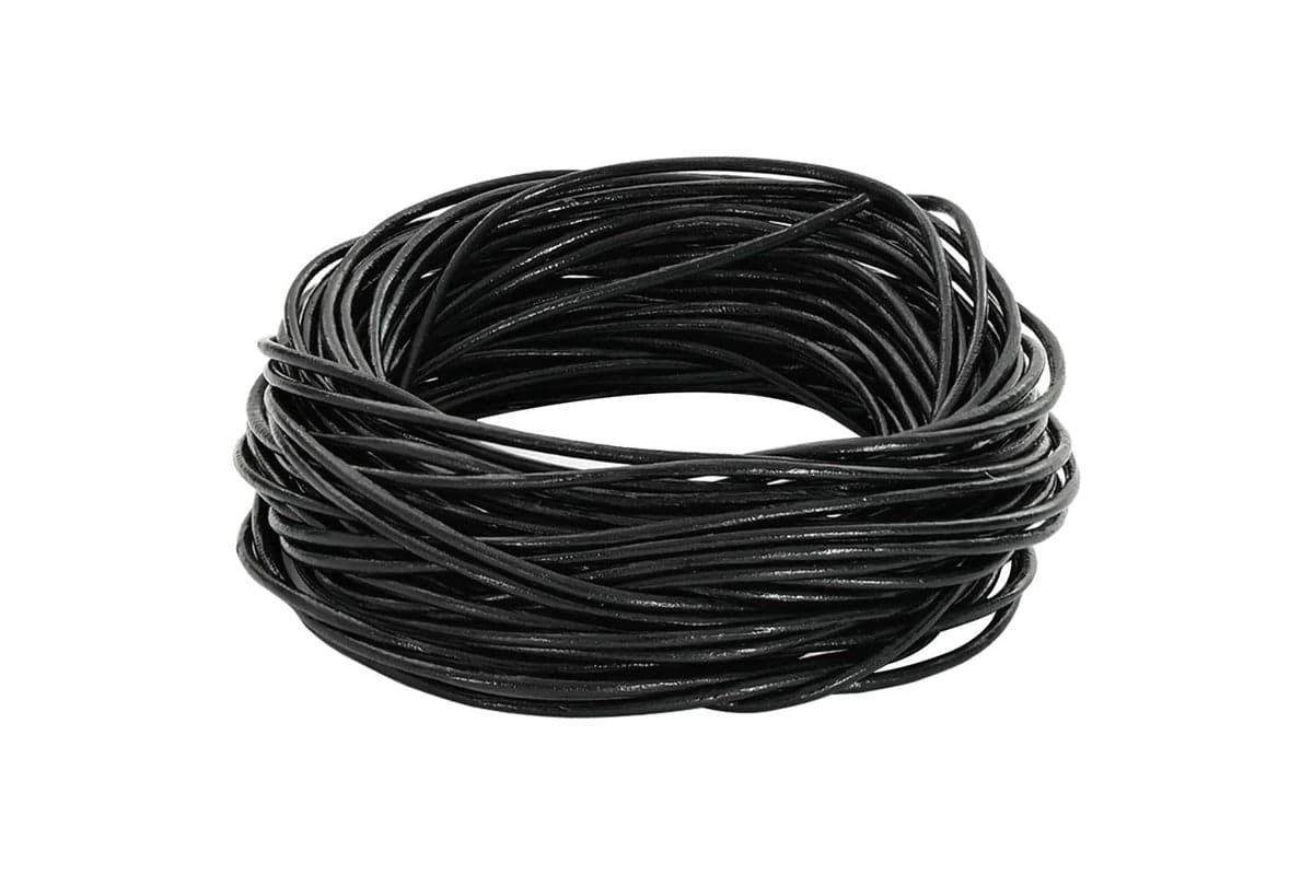Vidaxl Leather Cord 1 Black 15 Mm X 5 M Leather