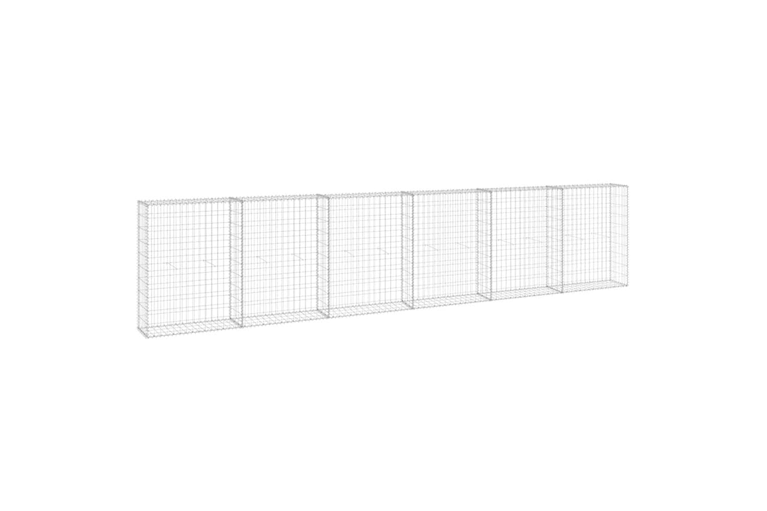 Vidaxl Gabion Wall With Covers Galvanised Steel 300x30x100 Cm