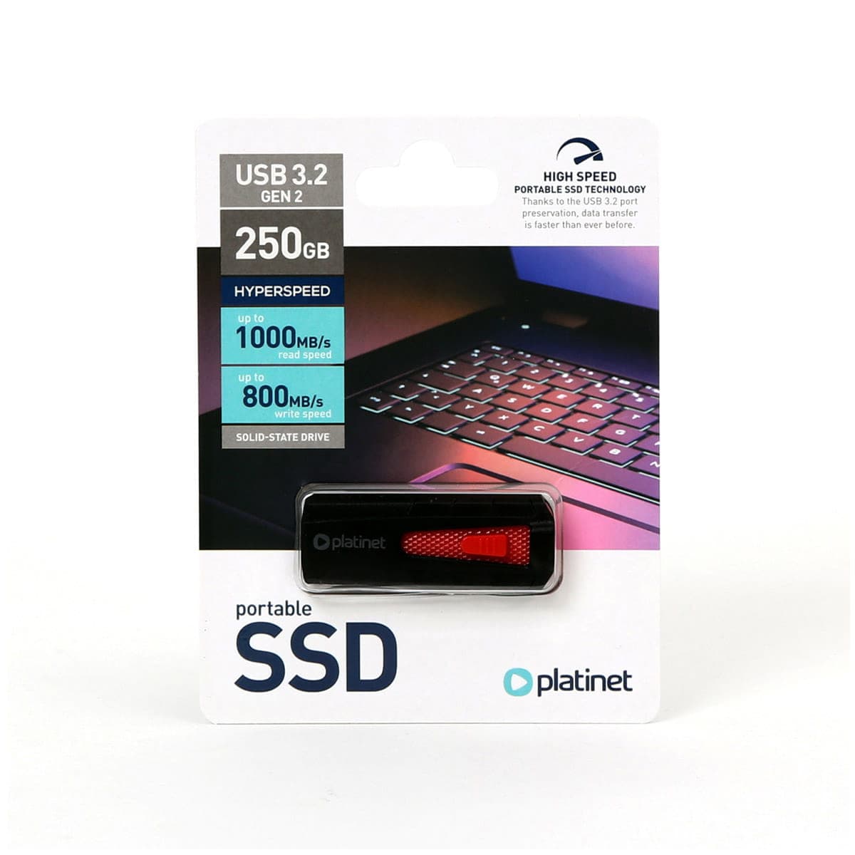 PLATINET PORTABLE 250GB SSD WITH USB PLUG
