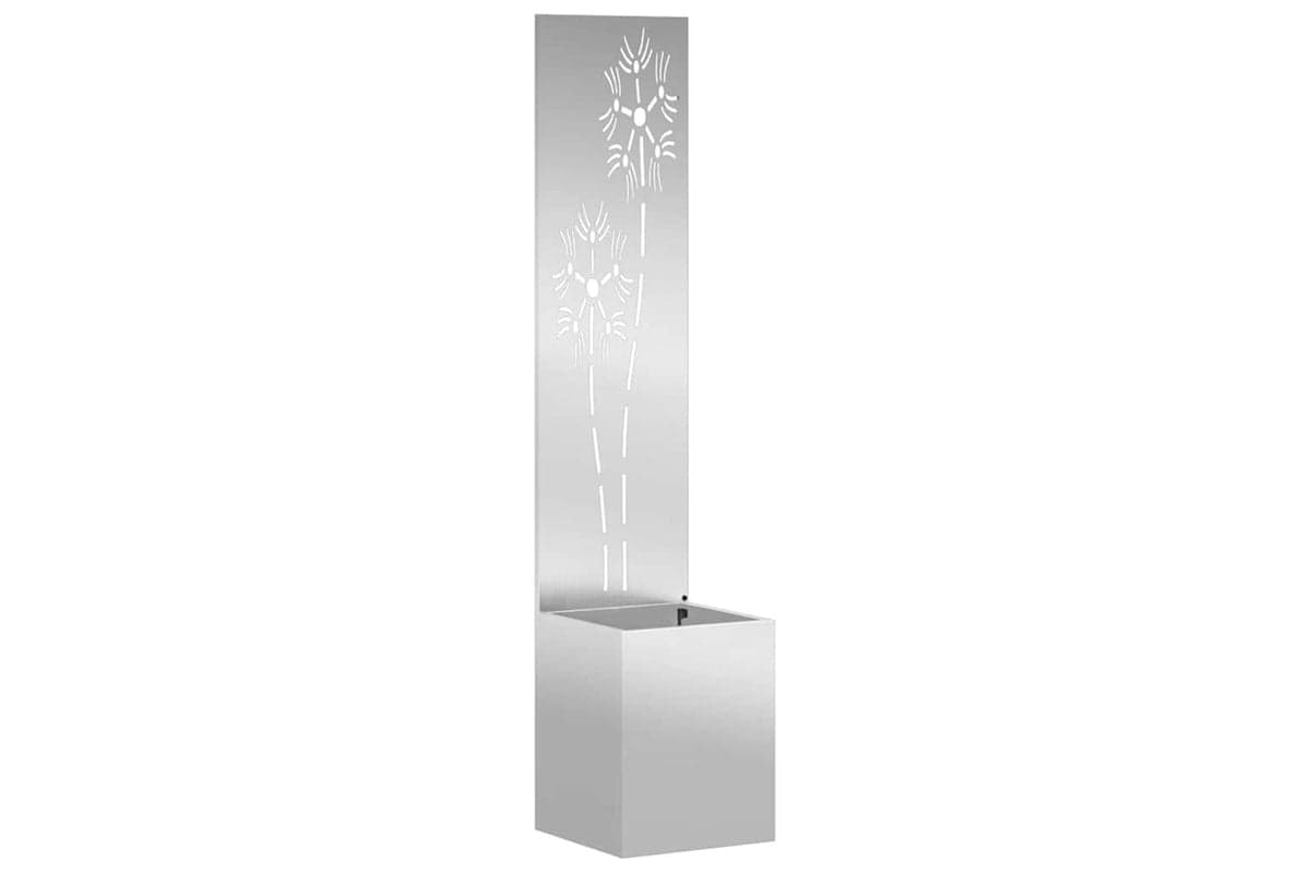 Garden Privacy Screen Silver 32 X 140 Cm Galvanised Steel