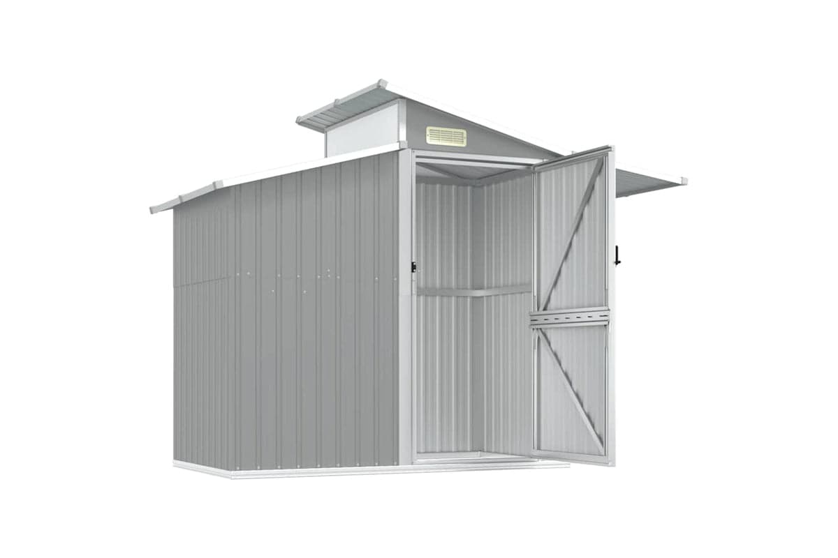 vidaXL 316243 Garden Shed Grey 270x130x208.5cm Galvanised Steel