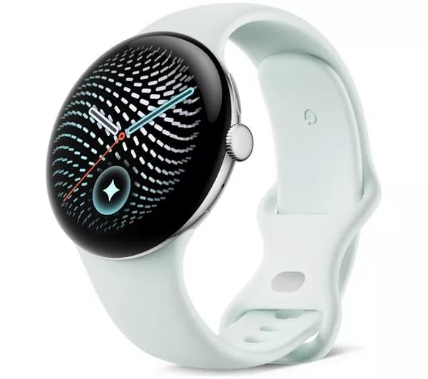 GOOGLE Pixel Watch 5 WiFi - Polished Silver Aluminum Case with Fog Active Band, 45 mm