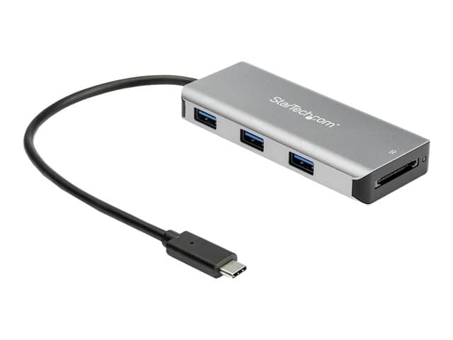 STARTECH.COM - Startech 3 Port 10Gbps USB C Hub with SD Card Reader, 3x USB-A & 1x SD Slot, Portable USB 3.1/3.2 Gen 2 Type C Adapter Hub, Laptop Hub, USB Bus Powered, Thunderbolt 3 Compatible - Windows/macOS/Linux (HB31C3ASDMB) - hub - 3 ports