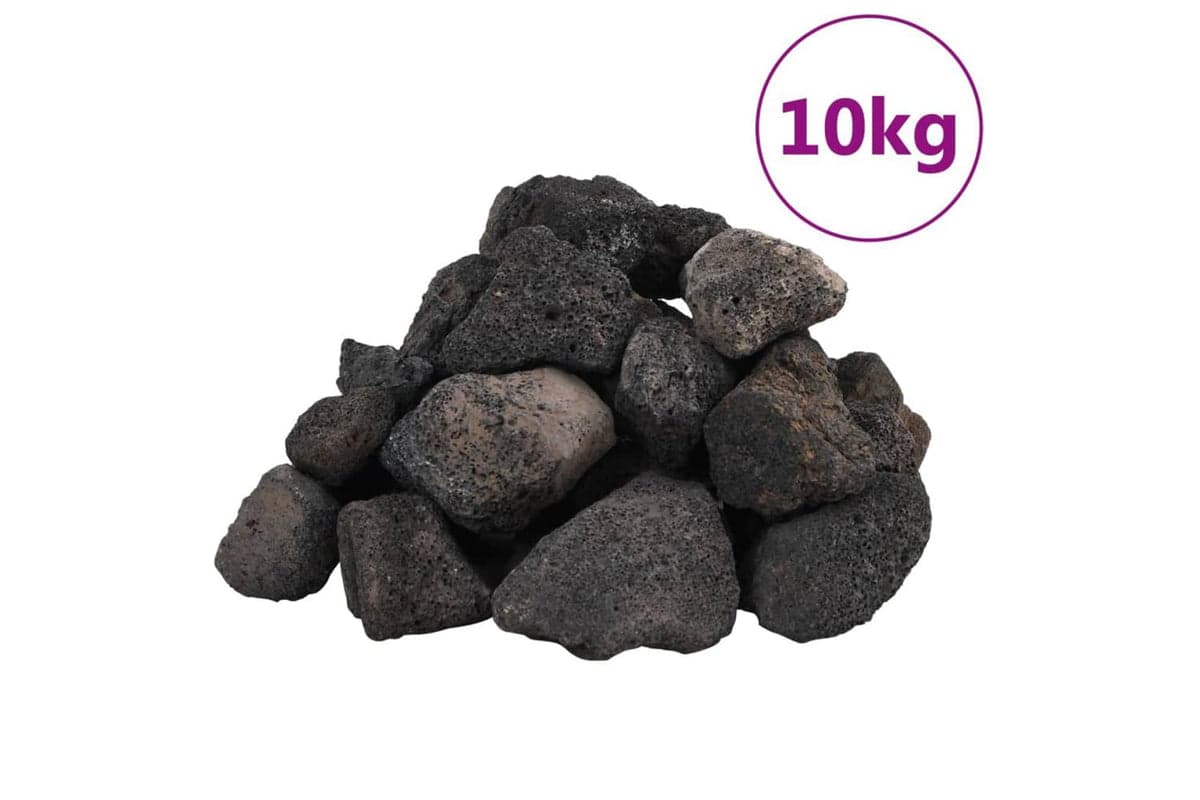 Vidaxl Volcanic Rocks 10 Kg Black 5-8 Cm