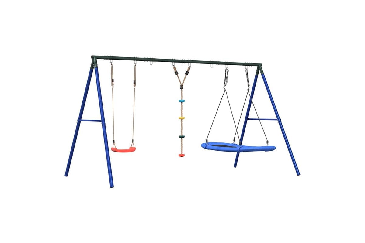 vidaXL 3283634 Outdoor Swing Set With Swing, Disc Swing, Nest Swing