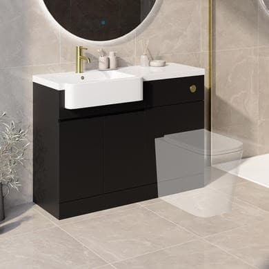 Bali 1100mm Toilet and Sink Unit Left Hand Unit & Basin Only Brass